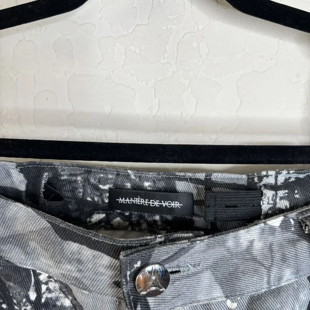 Maniere De Voir Black and Gray Flare Jeans - Picture 4 of 10